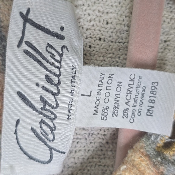 Gabrielle T (Made In Italy) Multicolor Patterned Cardigan, Ladies Size L - Picture 3 of 3